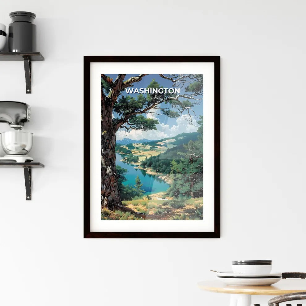 Vibrant Painting of a Washington Landscape Framed Print