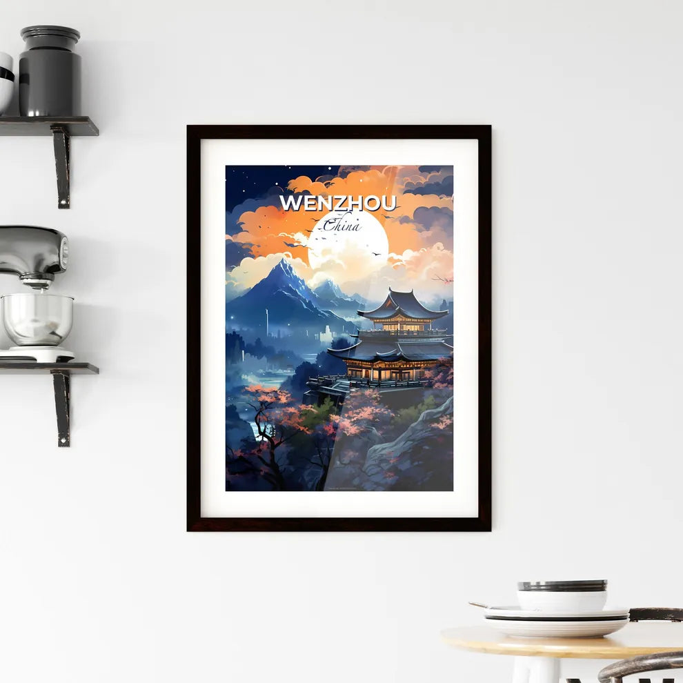 Vibrant Art Depiction of Wenzhou City Skyline with Architectural Focus and Natural Beauty Default Title