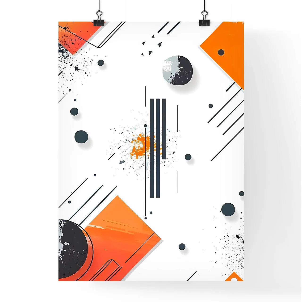 Abstract geometric painting featuring logoma Poster