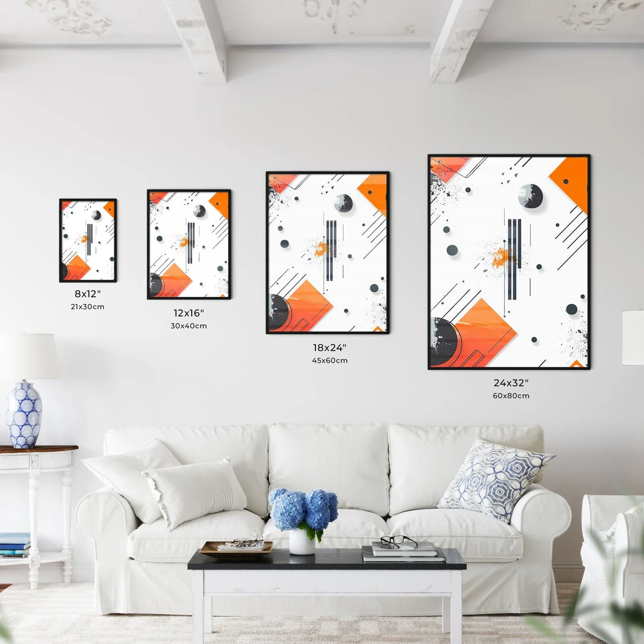 Abstract geometric painting featuring logoma - Kitchen Hangings