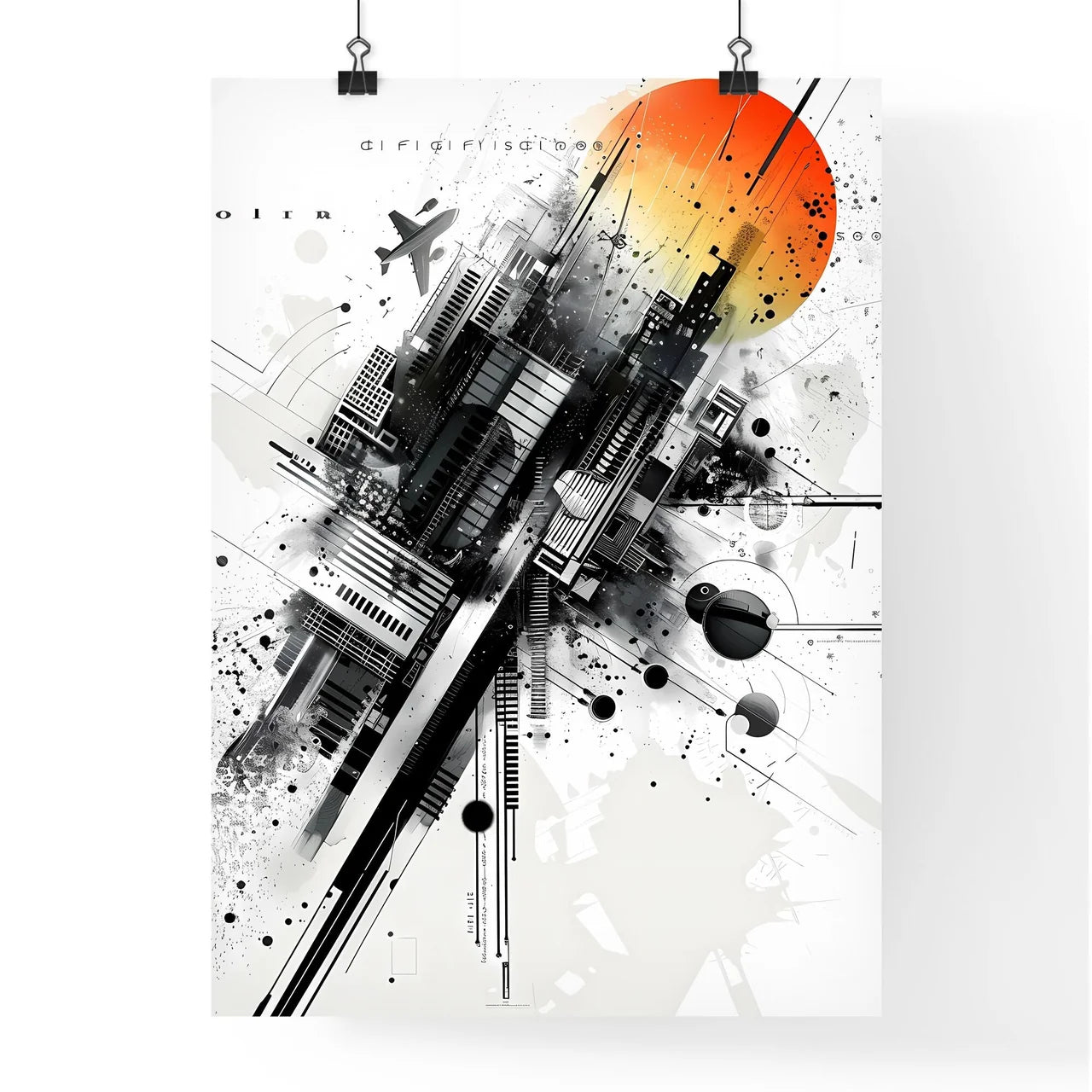 Vibrant Multilayered City Art Poster