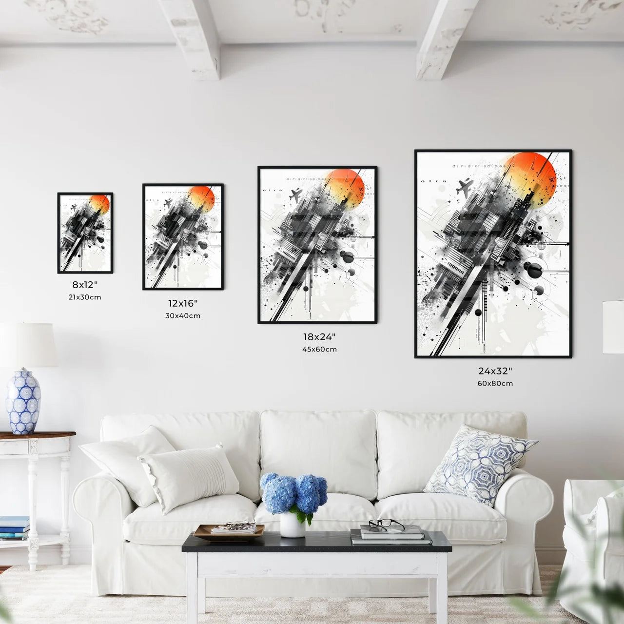 Vibrant Multilayered City Art - Kitchen Hangings