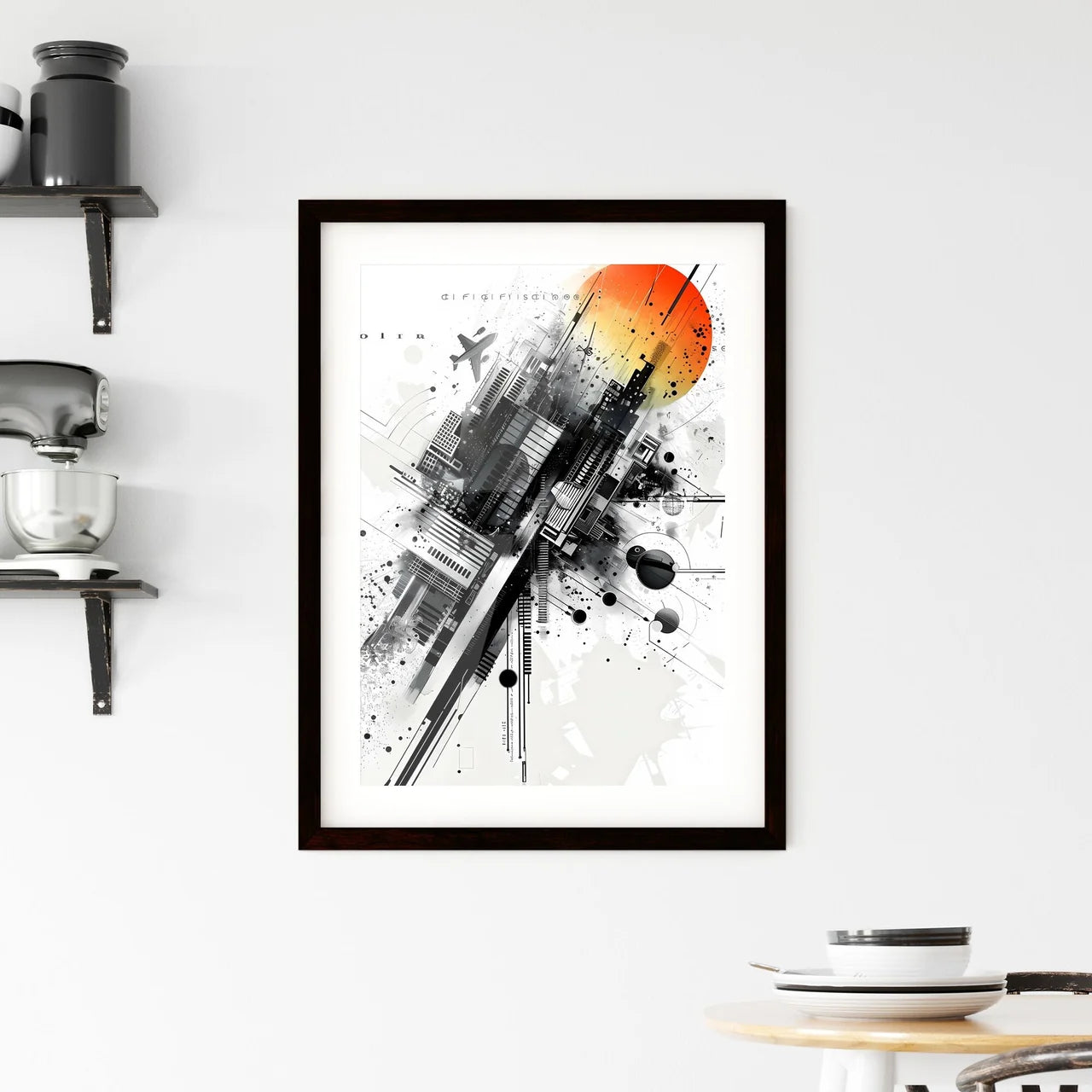 Vibrant Multilayered City Art Framed Print