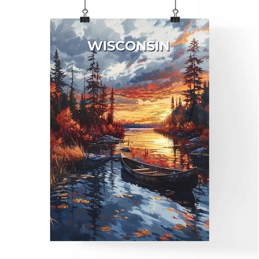 Vibrant Wisconsin River Watercolor Sunset Sc Poster