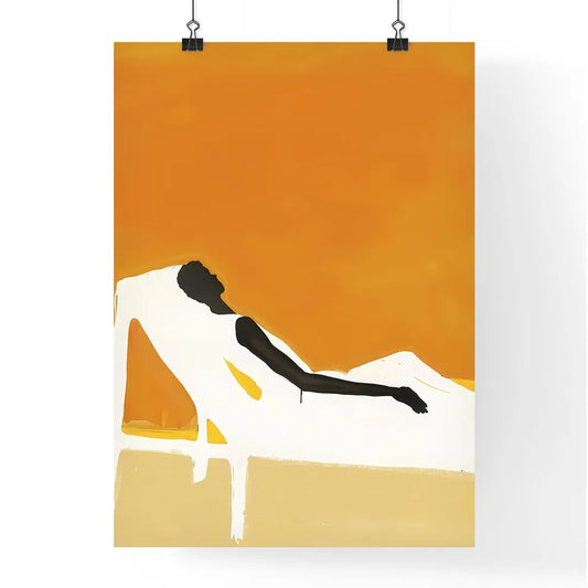 Vibrant Fauvist Painting: Minimalistic Art Poster of a Reclining Figure in a Chair Poster