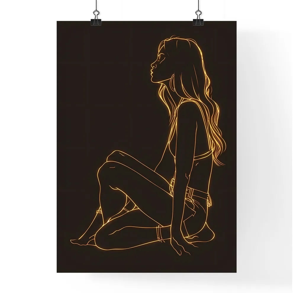 Abstract Woman Figure Painting Poster
