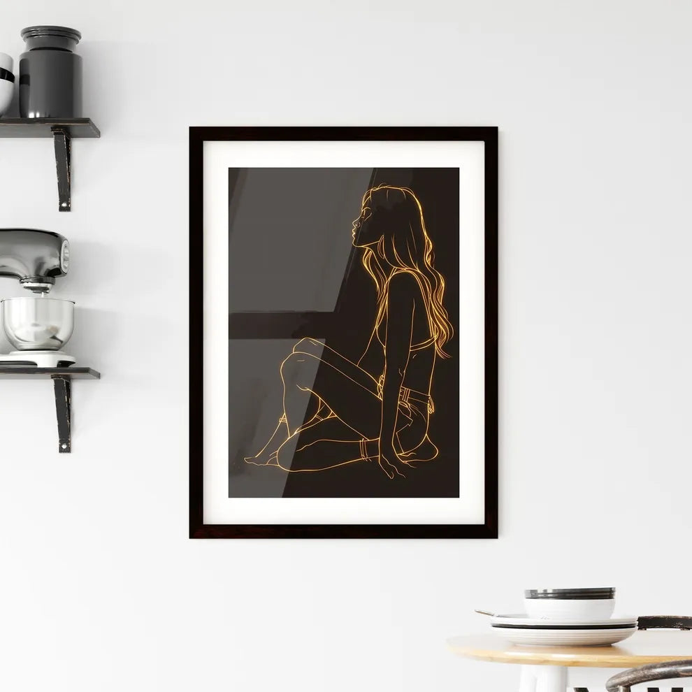 Abstract Woman Figure Painting Framed Print