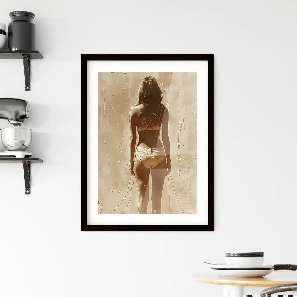 Minimalist Woman Figure Painting Framed Print
