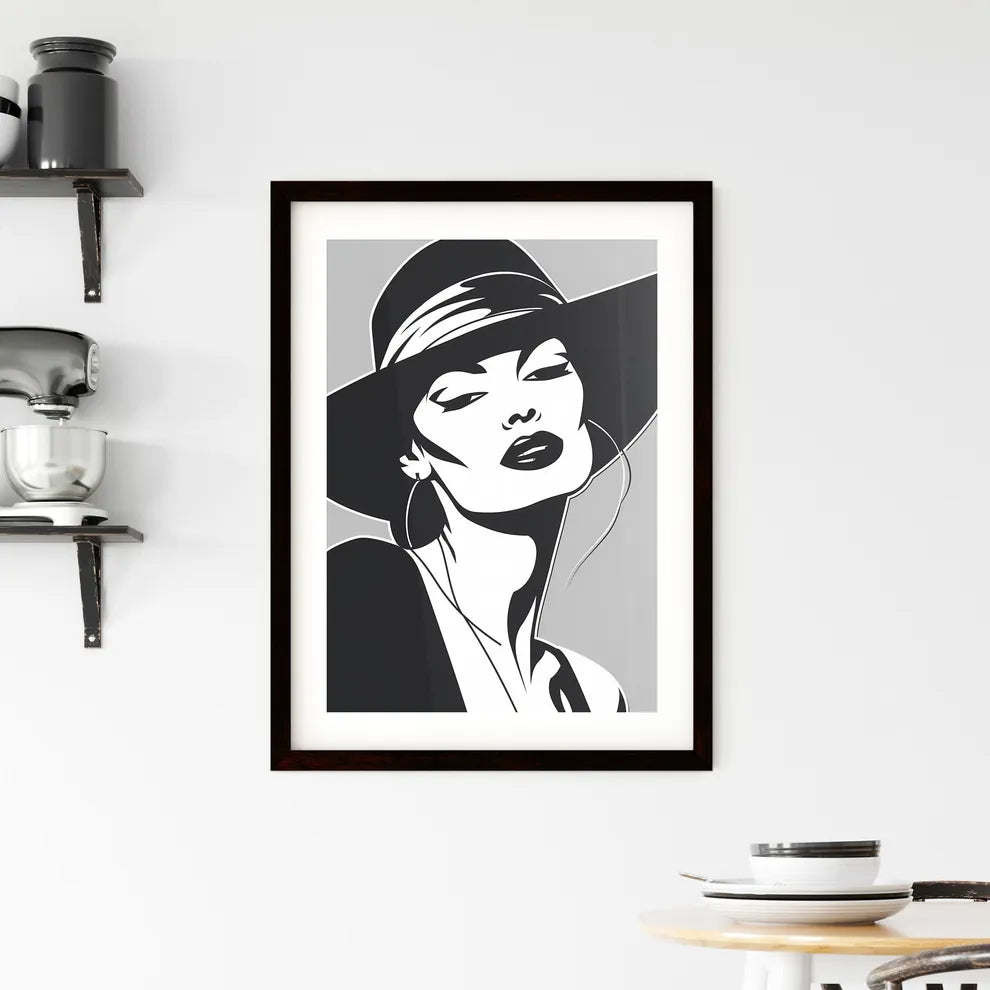 Art Deco Woman Silhouette Minimalism Retro F Framed Print