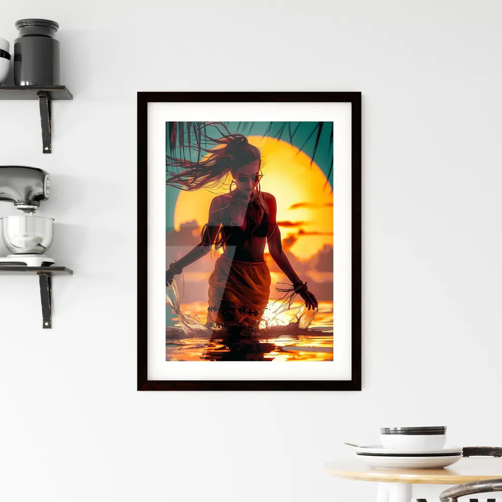 Tropical Sunset Dance Festival Flyer Featuri Framed Print