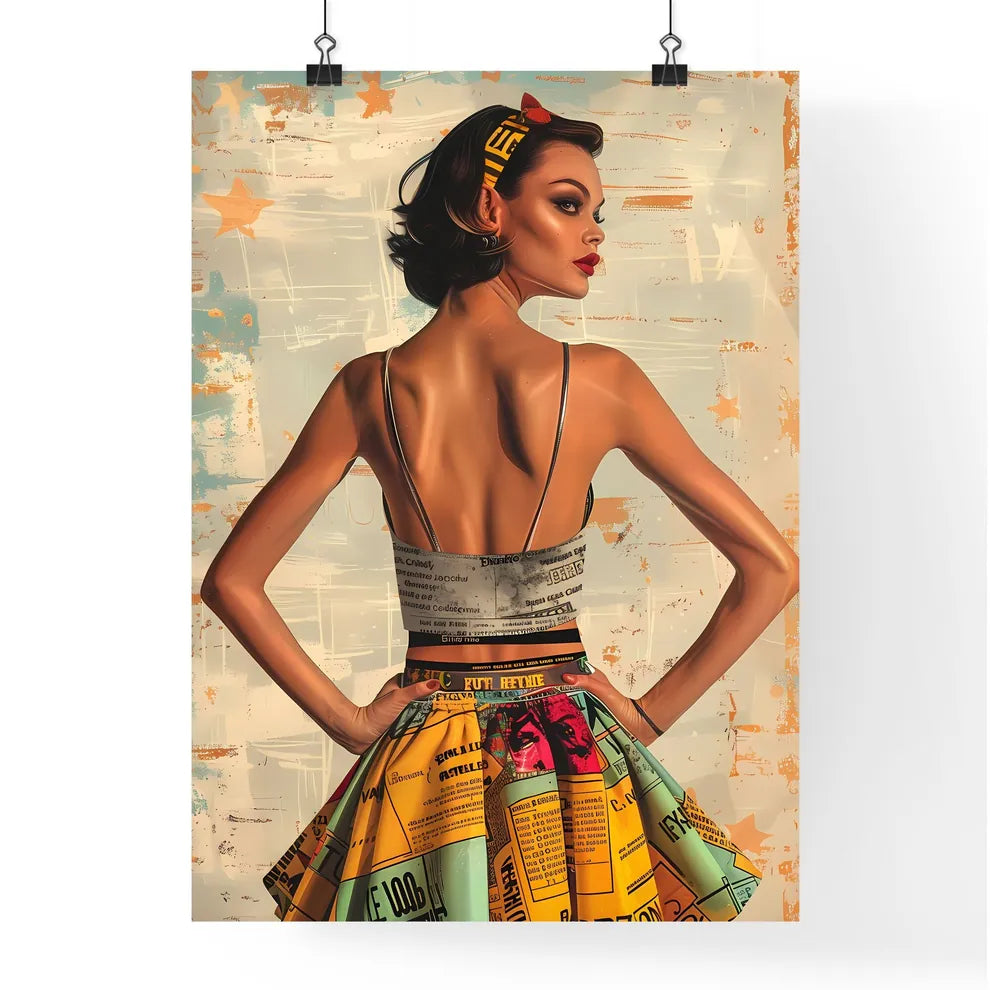 Abstract woman portrait in pop art style wea Poster
