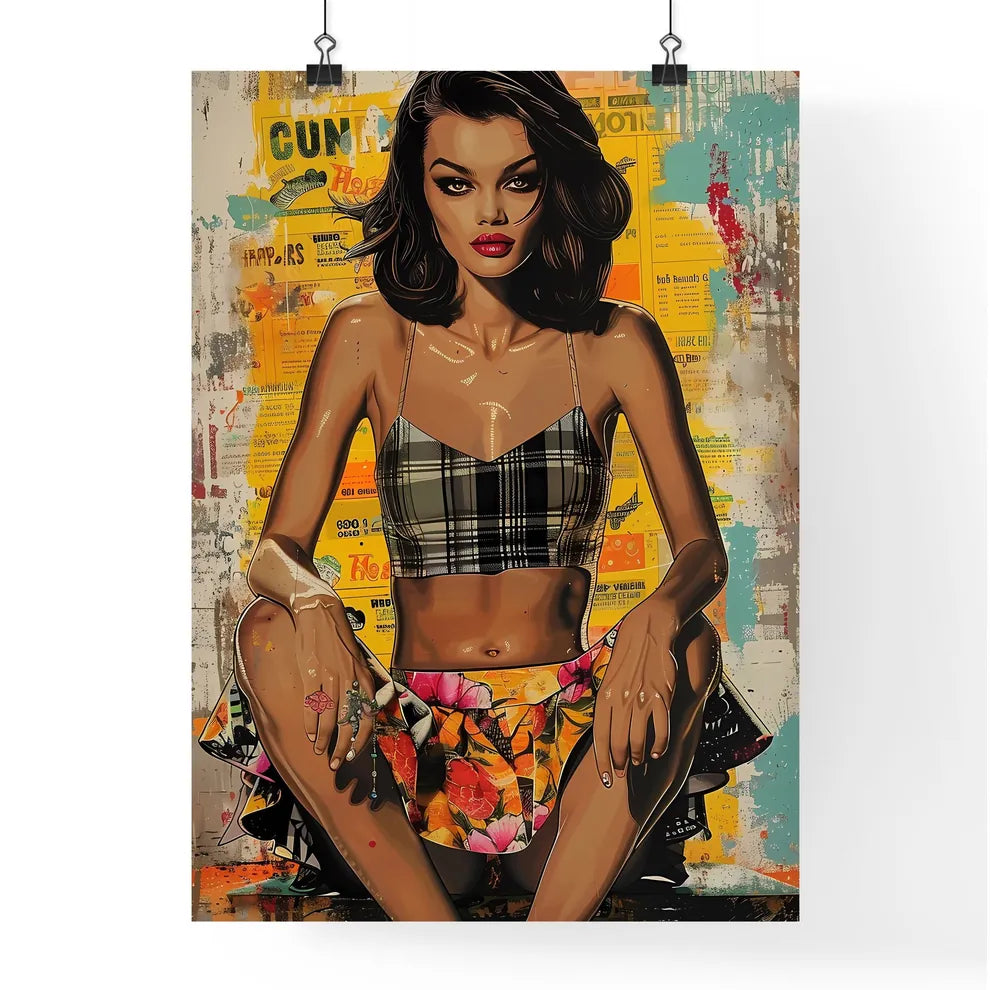 Vibrant Pop Art Painting of Full Body Woman  Poster
