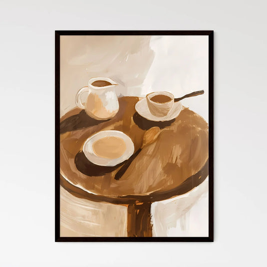 Hand Drawn Gouache Tableware Still Life - Framed Art Print
