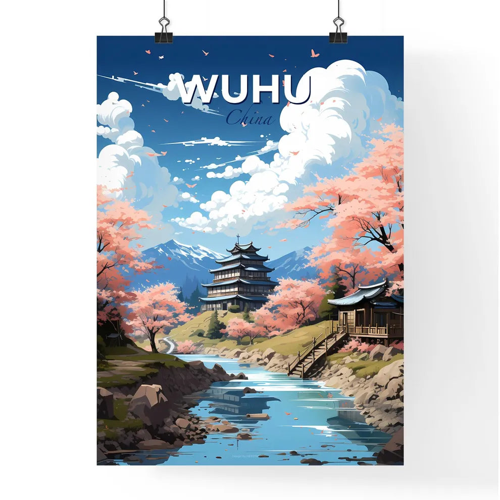 Wuhu China Skyline Vibrant Painting River Valley Building Landscape Default Title