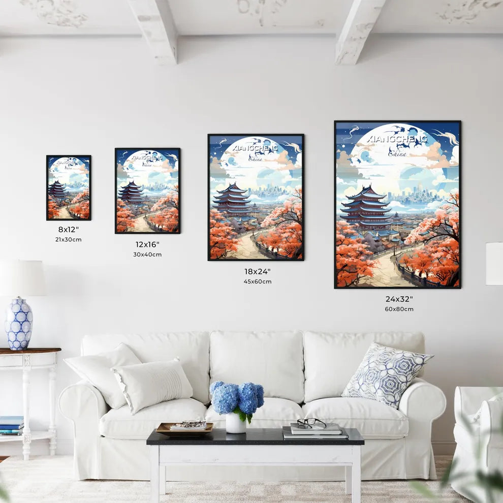 Xiangcheng China City Skyline Painting Art Pagoda Vibrant Landscape Default Title