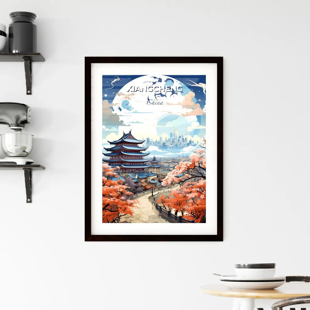 Xiangcheng China City Skyline Painting Art Pagoda Vibrant Landscape Default Title