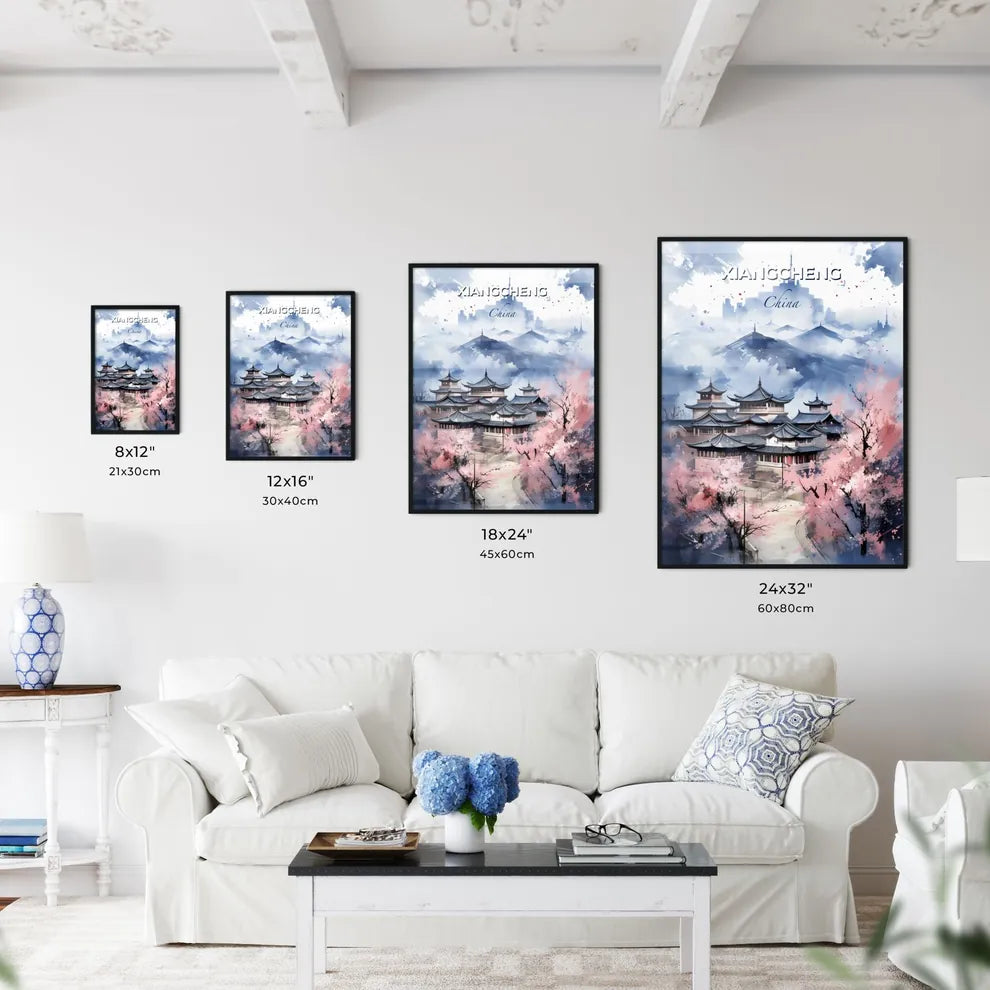 Xiangcheng China Skyline Painting Vibrancy Art Chinese Culture Landscape Building Mountain Default Title