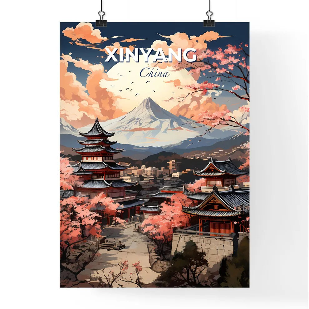 Xinyang China Vibrant Skyline Landscape Mountain Art Painting Default Title