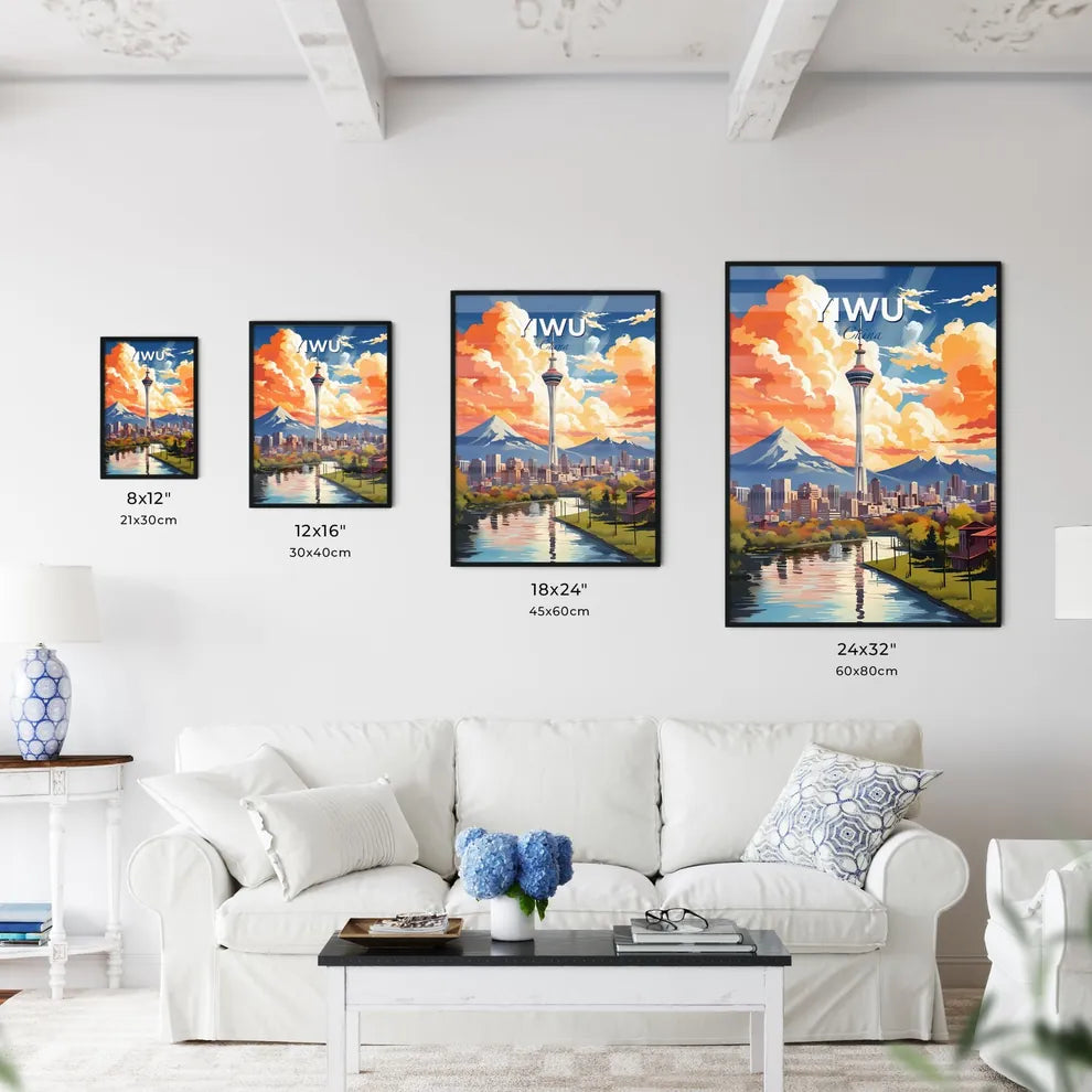 Yiwu China Cityscape City Skyline City View Landscape Landmark Travel Painting Default Title