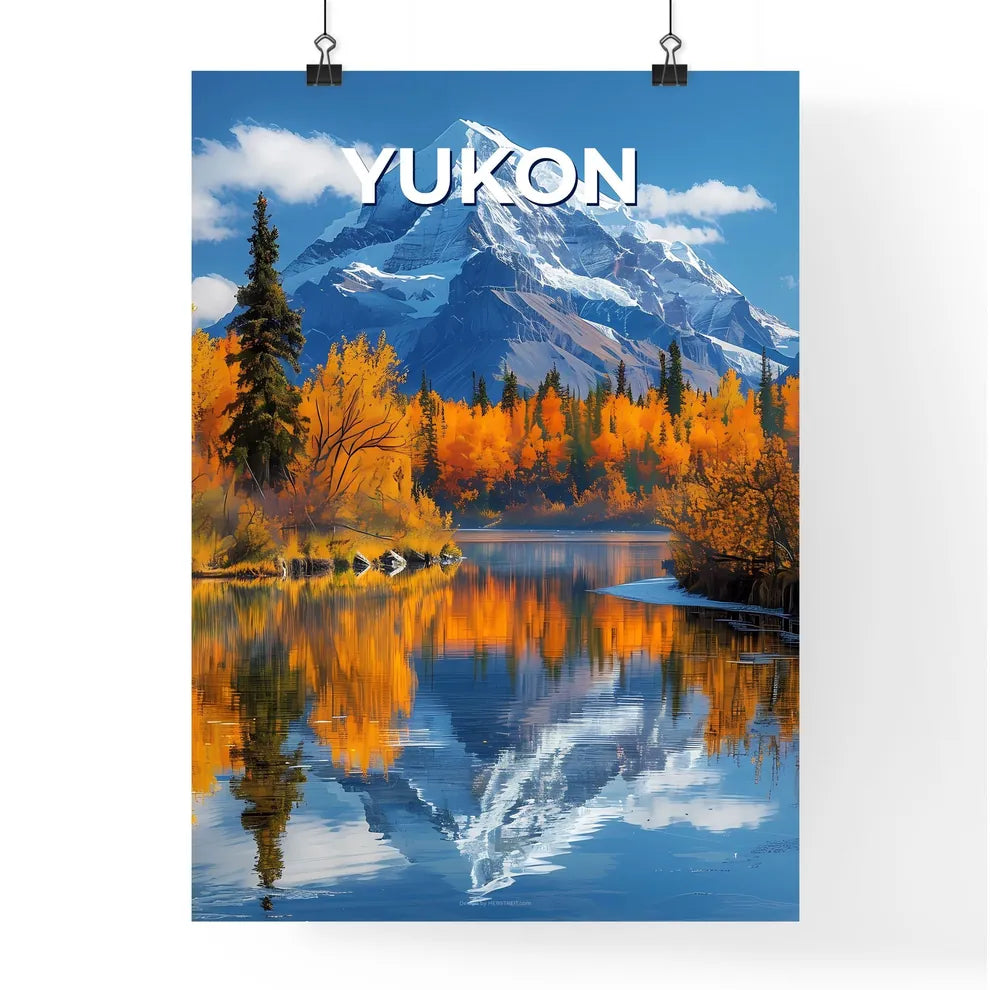 Vibrant Mountain Lake Art Painting Yukon Can Poster