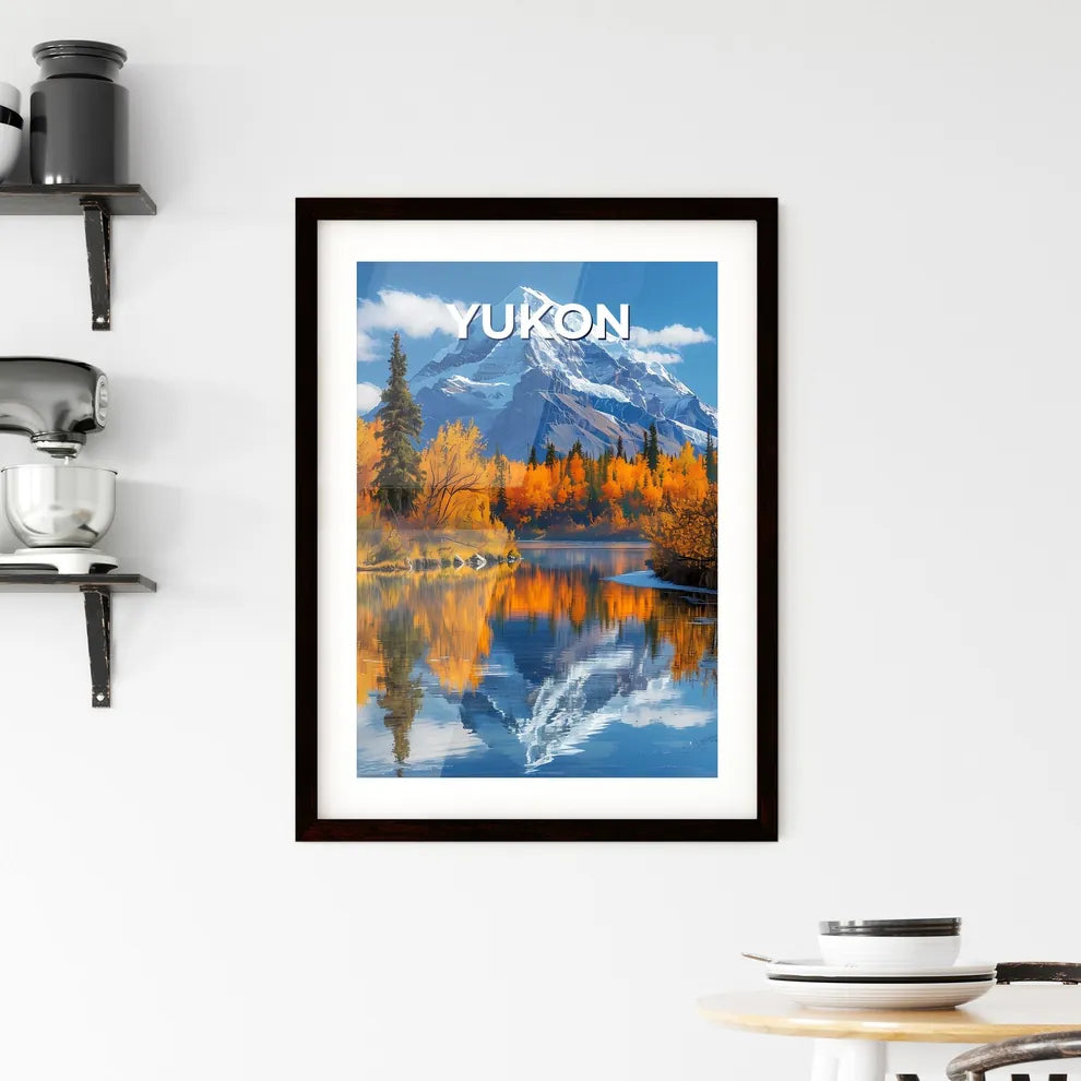 Vibrant Mountain Lake Art Painting Yukon Can Framed Print