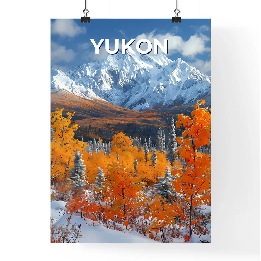 Snowy Mountain landscape painting Poster