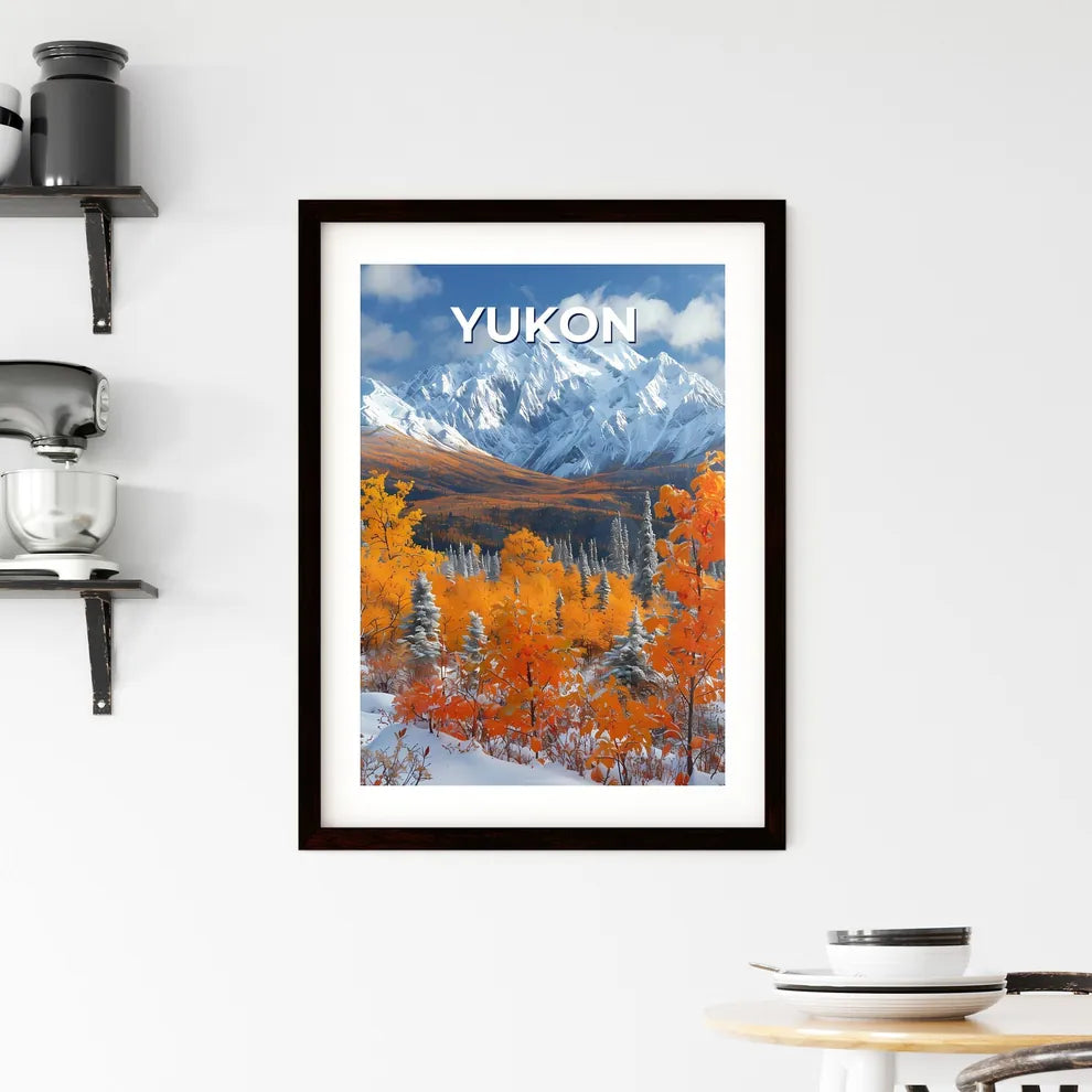 Snowy Mountain landscape painting Framed Print