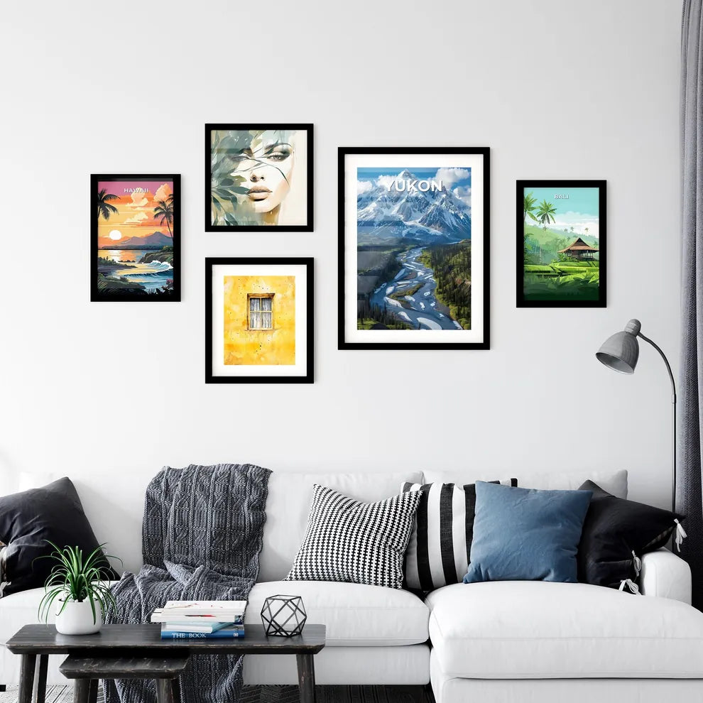Vibrant Painting of Yukon River Valley Lands Wall Art