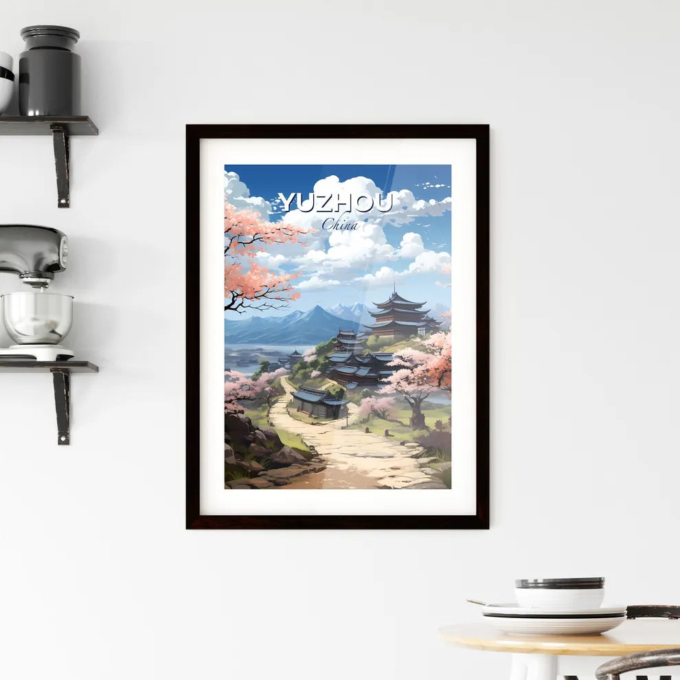 Yuzhou China Urban Vintage Landscape Painting Vibrant Art Colorful Road Trees Default Title