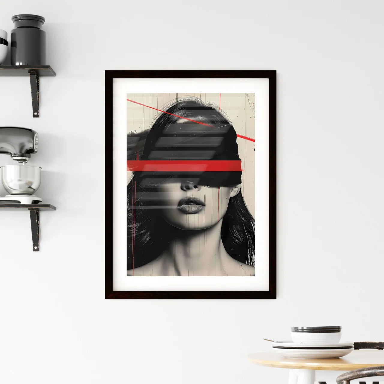 Abstract Modern Vibrant Portrait Painting Di Framed Print