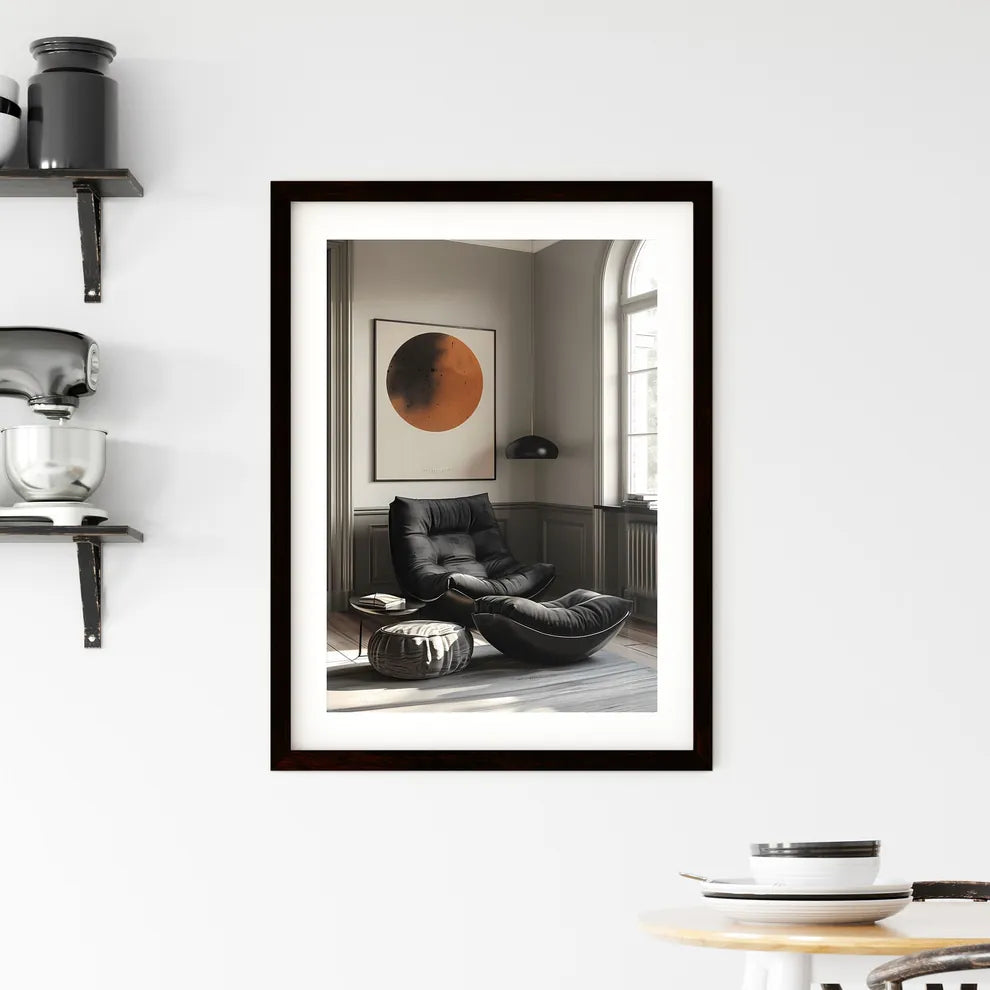 Minimalist Black and White Boho Print | Mode Framed Print