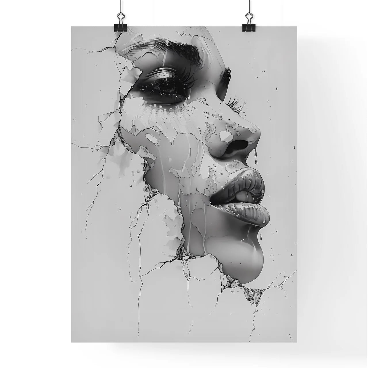 Elegant monochrome portrait highlighting art Poster