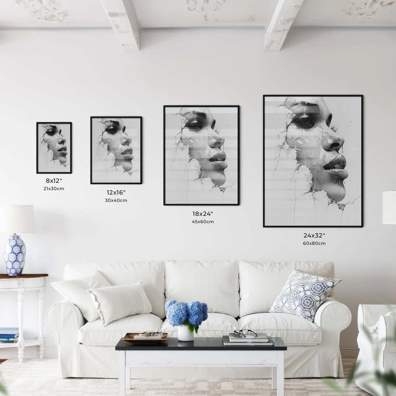 Elegant monochrome portrait highlighting art - Kitchen Hangings