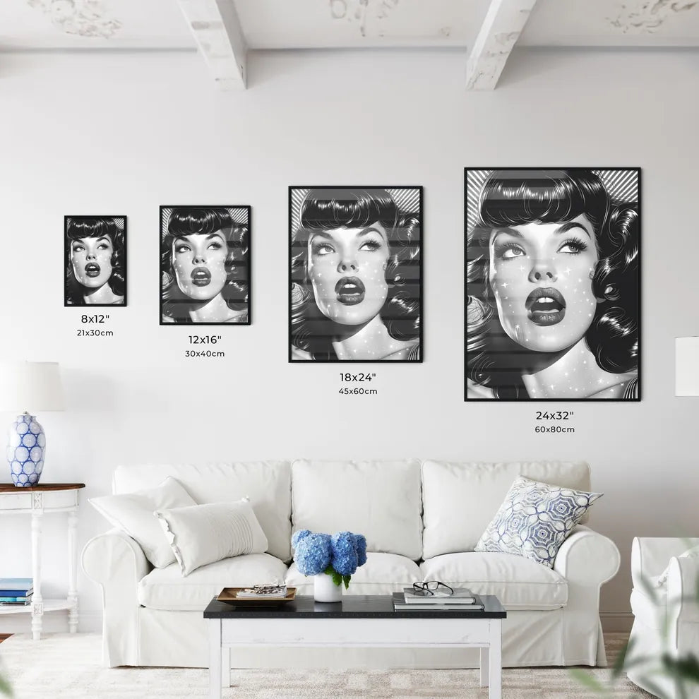 Art Deco Pop Art Style Woman with Curly Hair - Kitchen Hangings