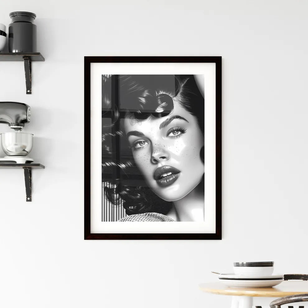 Black and white Pop Art screen printed paint Framed Print