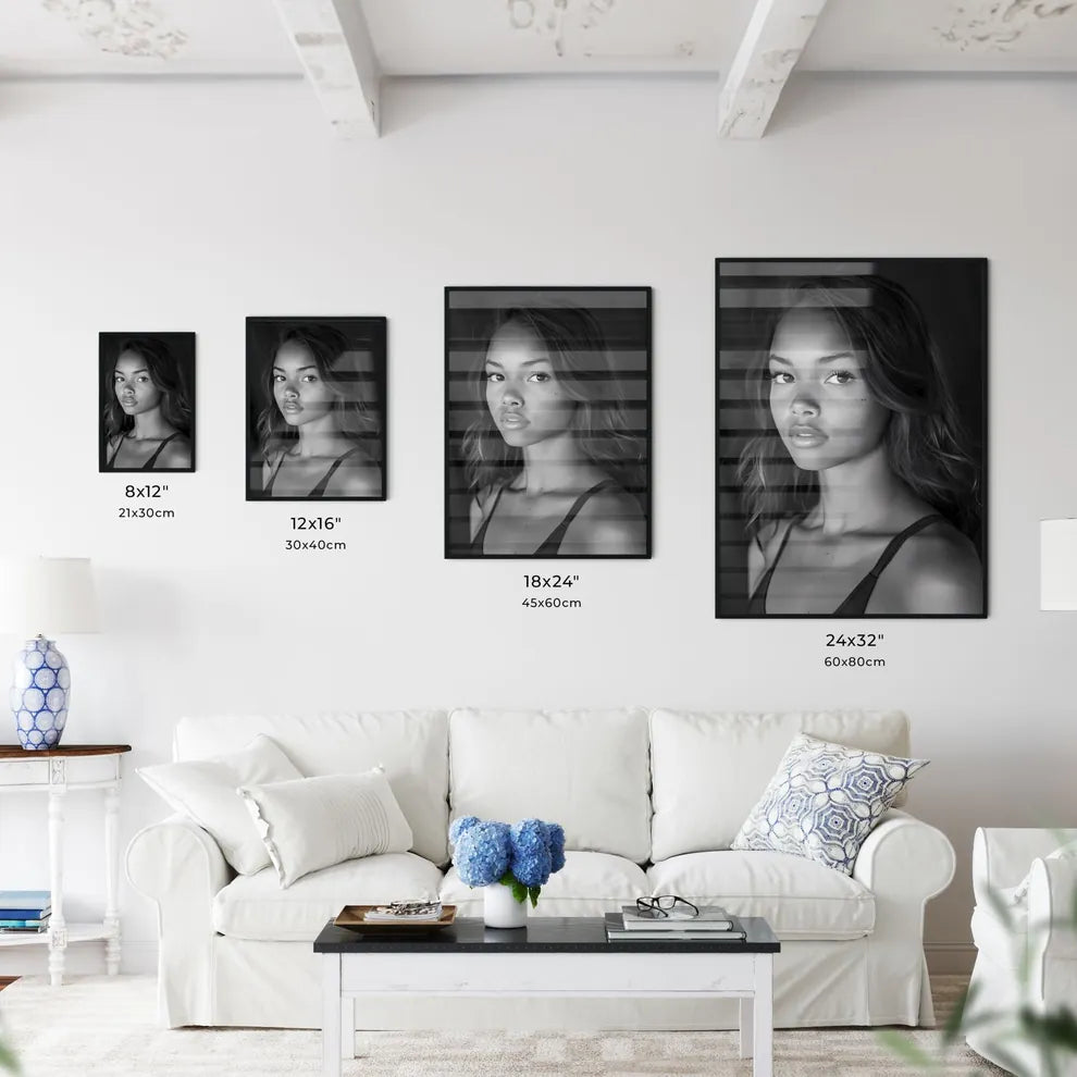 Black and white portrait photography of a fe - Kitchen Hangings