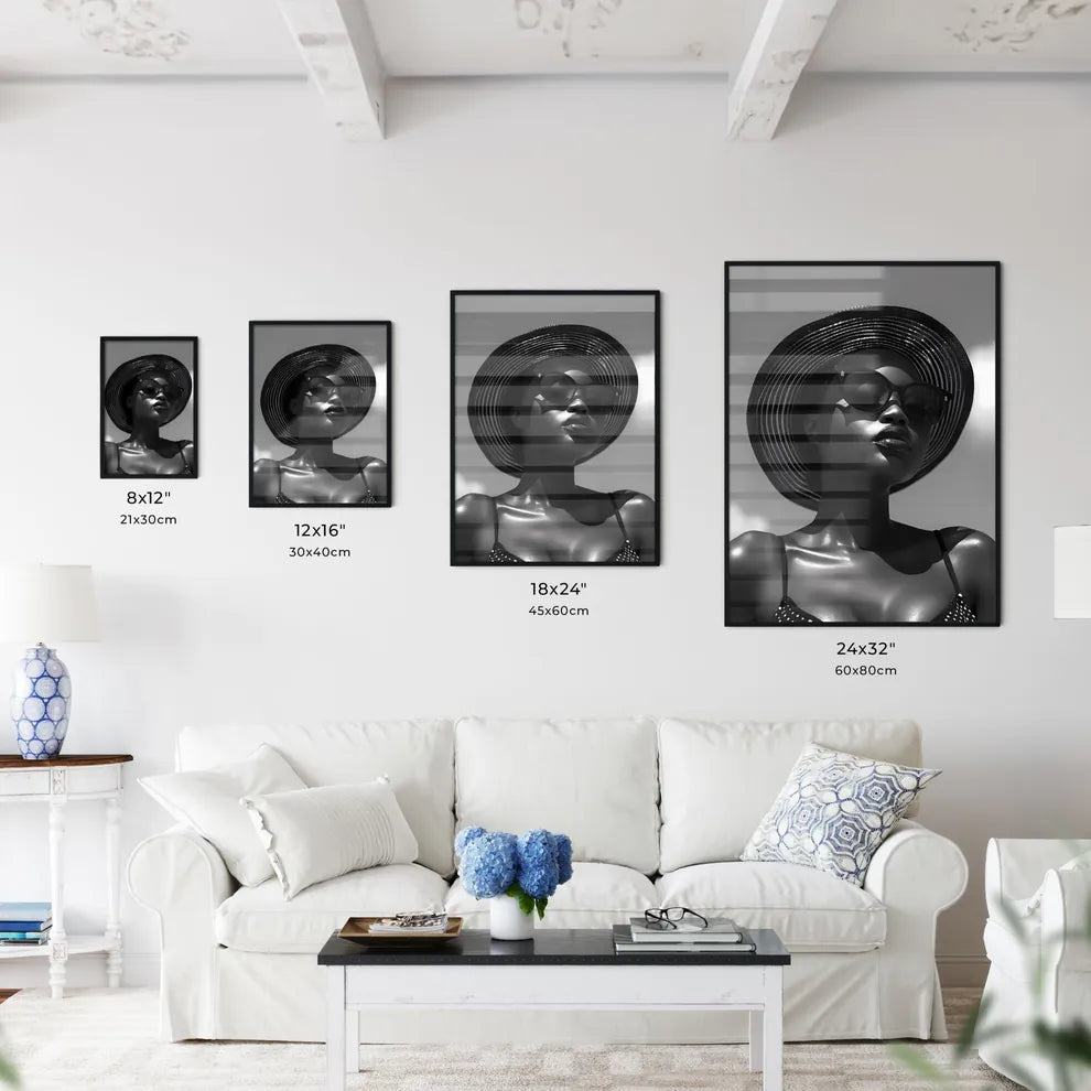 Black and White Cinematic Portrait of a Blac - Kitchen Hangings