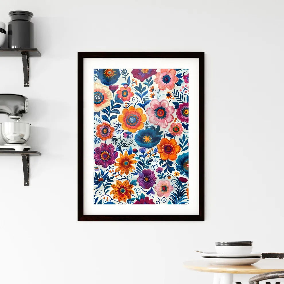 Bohemian Seamless Digital Paper with Vibrant Framed Print