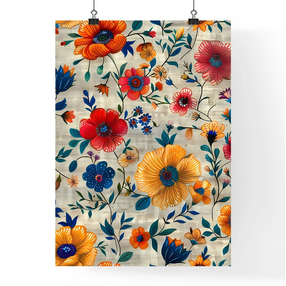 Vibrant Bohemian Seamless Pattern Digital Pa Poster