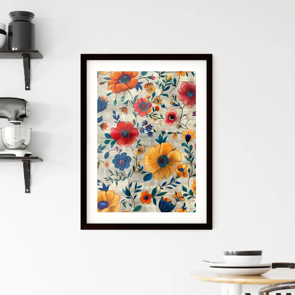 Vibrant Bohemian Seamless Pattern Digital Pa Framed Print