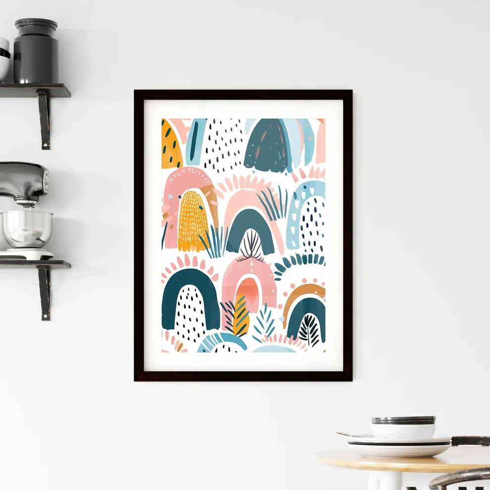 Pastel Boho Seamless Pattern: Framed Print
