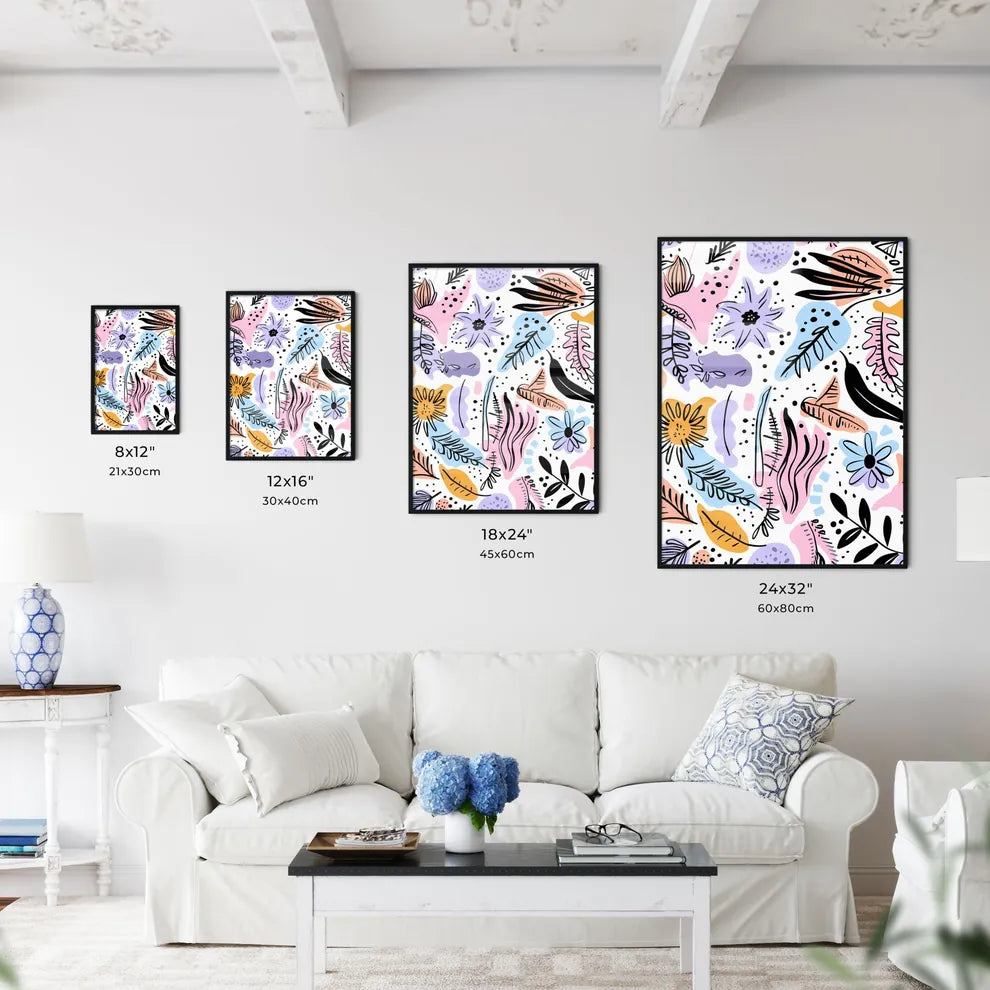 Boho Doodles Seamless Pattern Size Chart