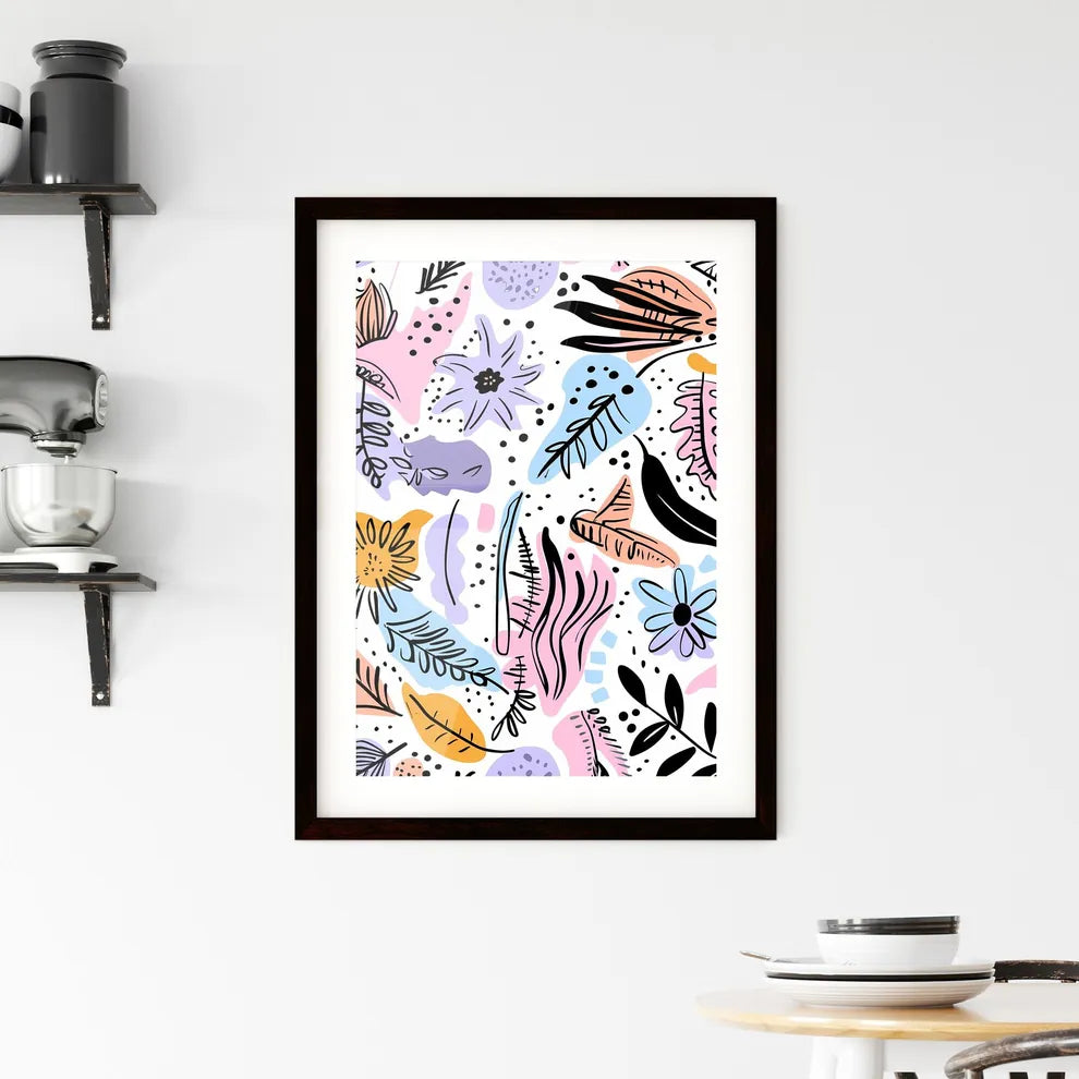 Boho Doodles Seamless Pattern Framed Print
