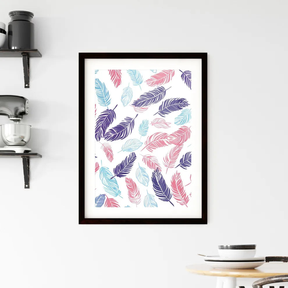 Vibrant Pastel Boho Feathers  Framed Print