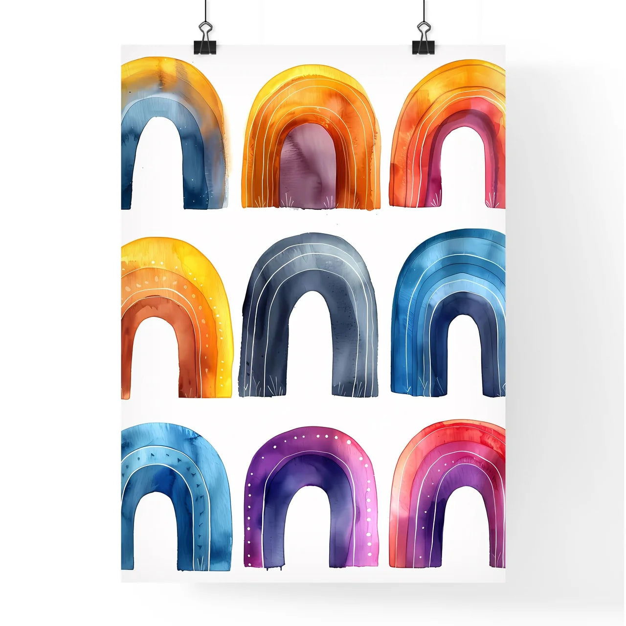 Abstract Rainbow Elements Poster