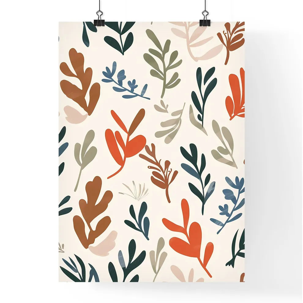 Modern bohemian forest pattern of leaves and Poster
