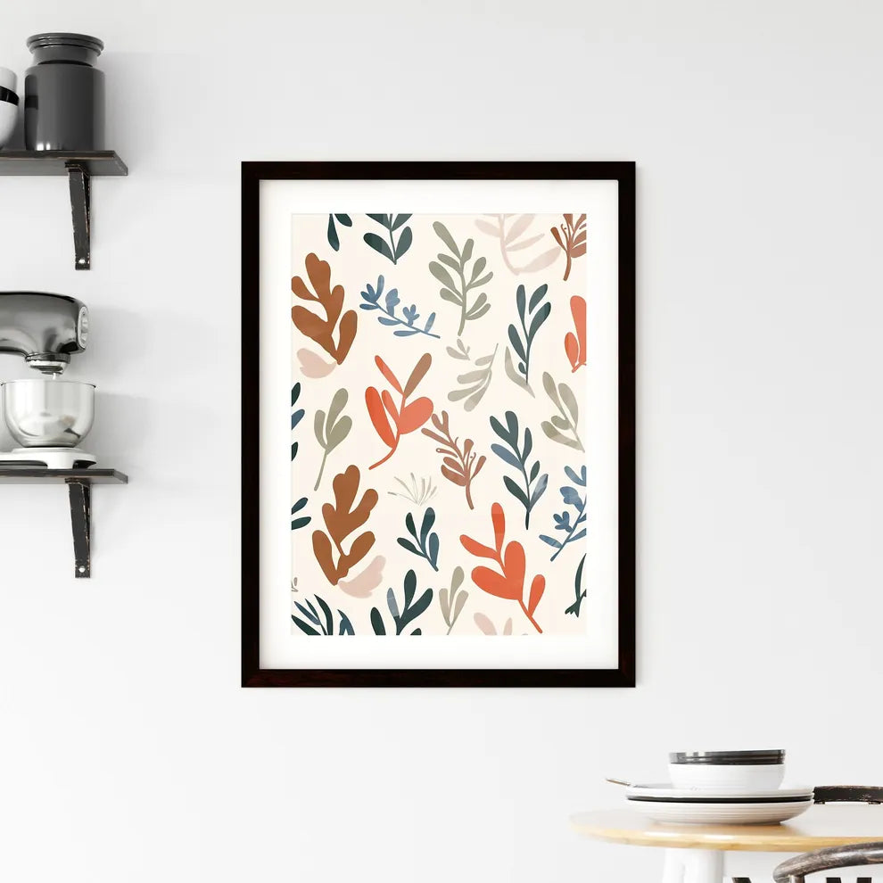 Modern bohemian forest pattern of leaves and Framed Print