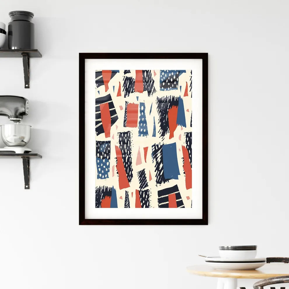 Abstract Boho Pattern Painting Minimalist Ge Framed Print