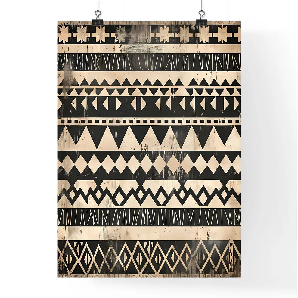Abstract black and white boho style minimali Poster