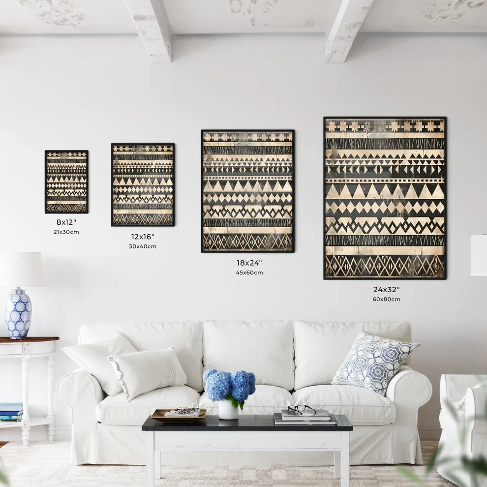 Abstract black and white boho style minimali - Kitchen Hangings